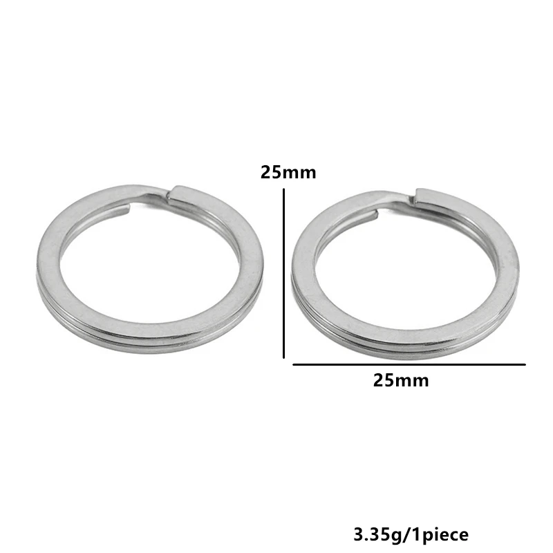 10pcs Stainless Steel Flat Split Keyring & Open Jump Rings for Keychains