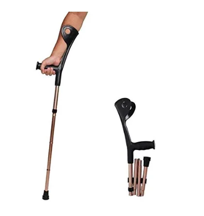 Collapsible Telescopic Cane Elder Forearm Canes Lightweight Arm Crutch Adjustable Ergonomic Non Skid Rubber Tips