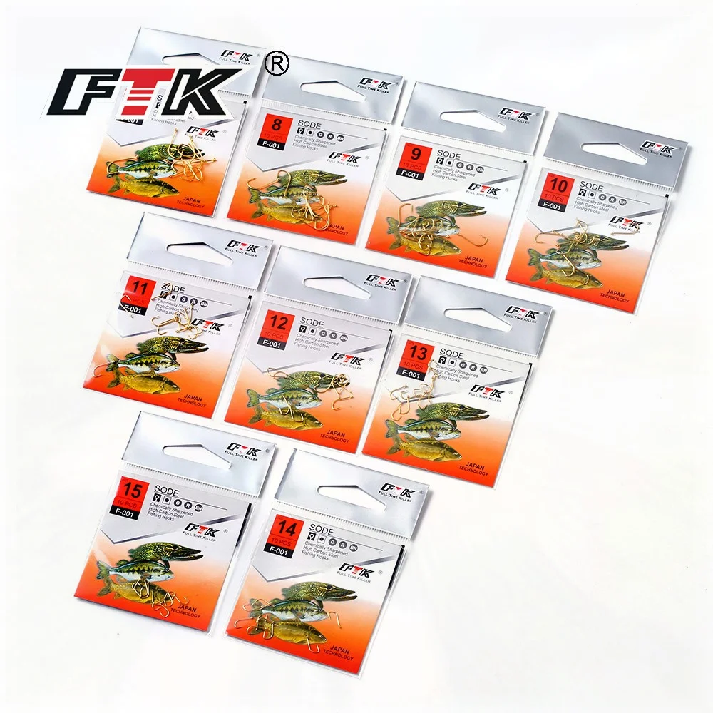 FTK Barbed fishhook 70PCS/7pack Size7#-Size15# Fishing  From Japan Hooks Jig Carp Feeder Anzol Fishhook Fishing Tackle SODE