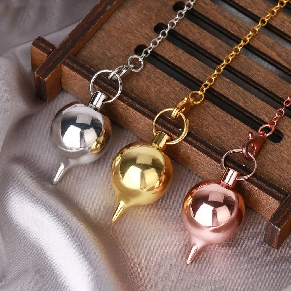 Reiki Metal Pendulum for Dowsing Divination Pendulums Brass Copper Ball Cone Pointed Healing Spiritual Pendant Jewelry Tool 2023