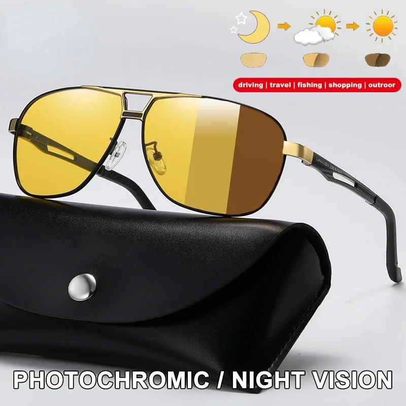 

Men's Driving Chameleon Glasses For Day And Night Dual-use Male Color Change Lens Night Vision Polarized Photochromic Sunglasses