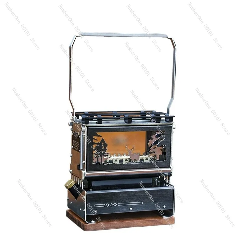 Home Camping Retro Oil Lantern Stove Mini Desktop Flame Viewing Heater Portable BBQ Grill Lamp Ornament Vintage