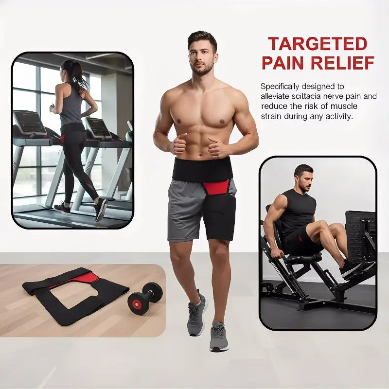 Sporty Hip Brace Compression Groin Thigh Support Wrap for Sciatica Pain Relief Recovery for Running Squats