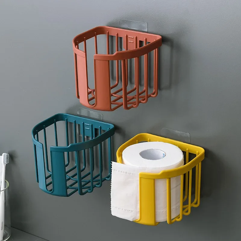 Neuer nicht perforierter Badezimmer-Taschentuchhalter, leichtes WC-Aufbewahrungsregal, Toilettenpapier-Schublade, Toilettenpapierrolle, Wandmontage