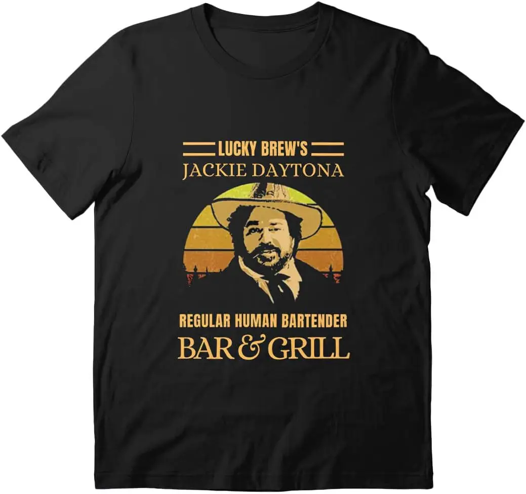 

Unisex Shirts Lucky Holiday Brews Friends Jackie Tee Daytona Birthday Regular Sleeve Human Bartender Bar and Grill Vintage Retr