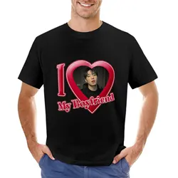 Keeho (P1Harmony) camiseta de I love my boyfriend para hombre, camisetas negras personalizadas, diseña tu propia camiseta de Anime, camisetas gráficas