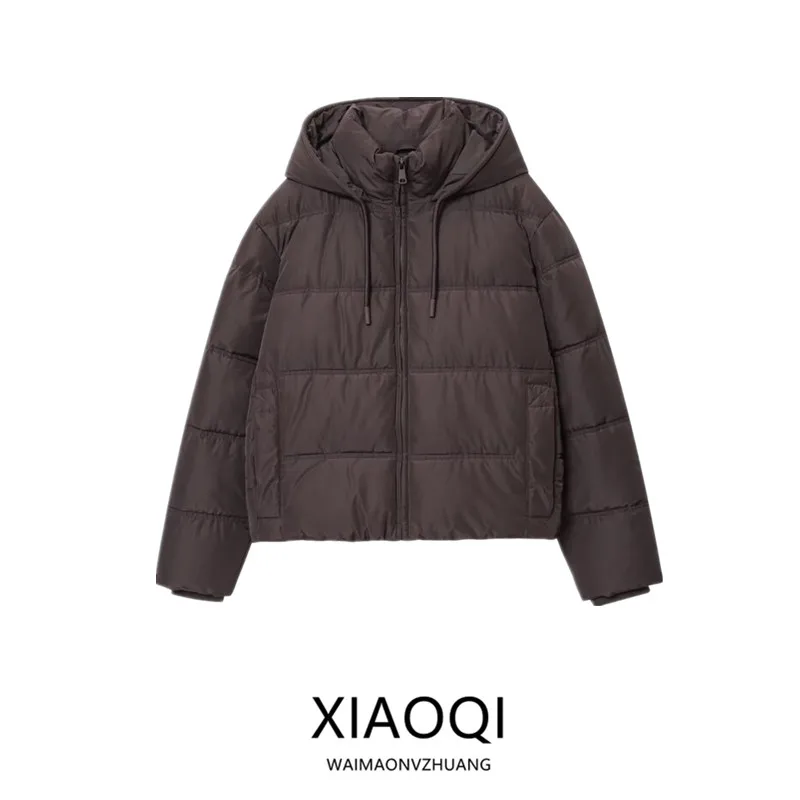 

Warmth Thi ort Cotton Jaet Women's Faion Autumn New Arrival Windproof Hooded Outerwear Sli Ladies' Coat 30227