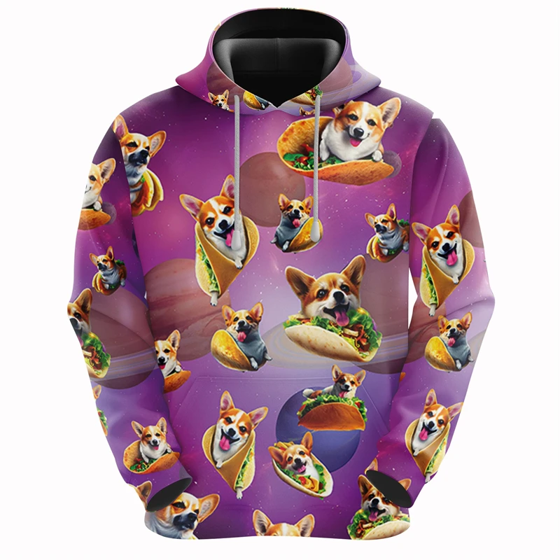 2024 New Cute Corgi Graphic Hoodies Fashion Men Women 3D Funny Dogs Printed Hooded Sweatshirt Loose Harajuku Kids Pullovers Tops