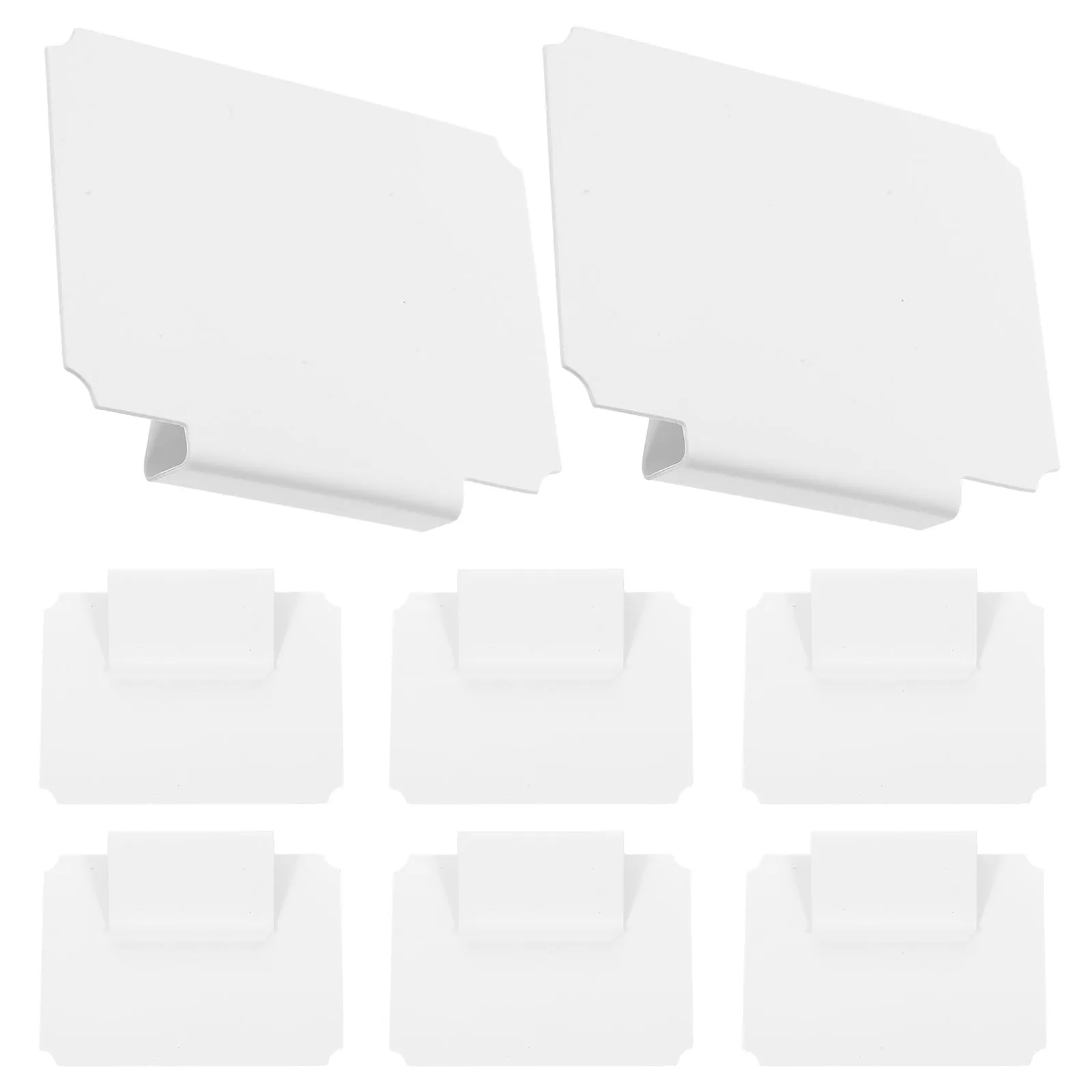 

8pcs PVC Basket Labels Holder with Square for Storage Bins Containers Hanging Folder Tag Display Clip Label Clamps