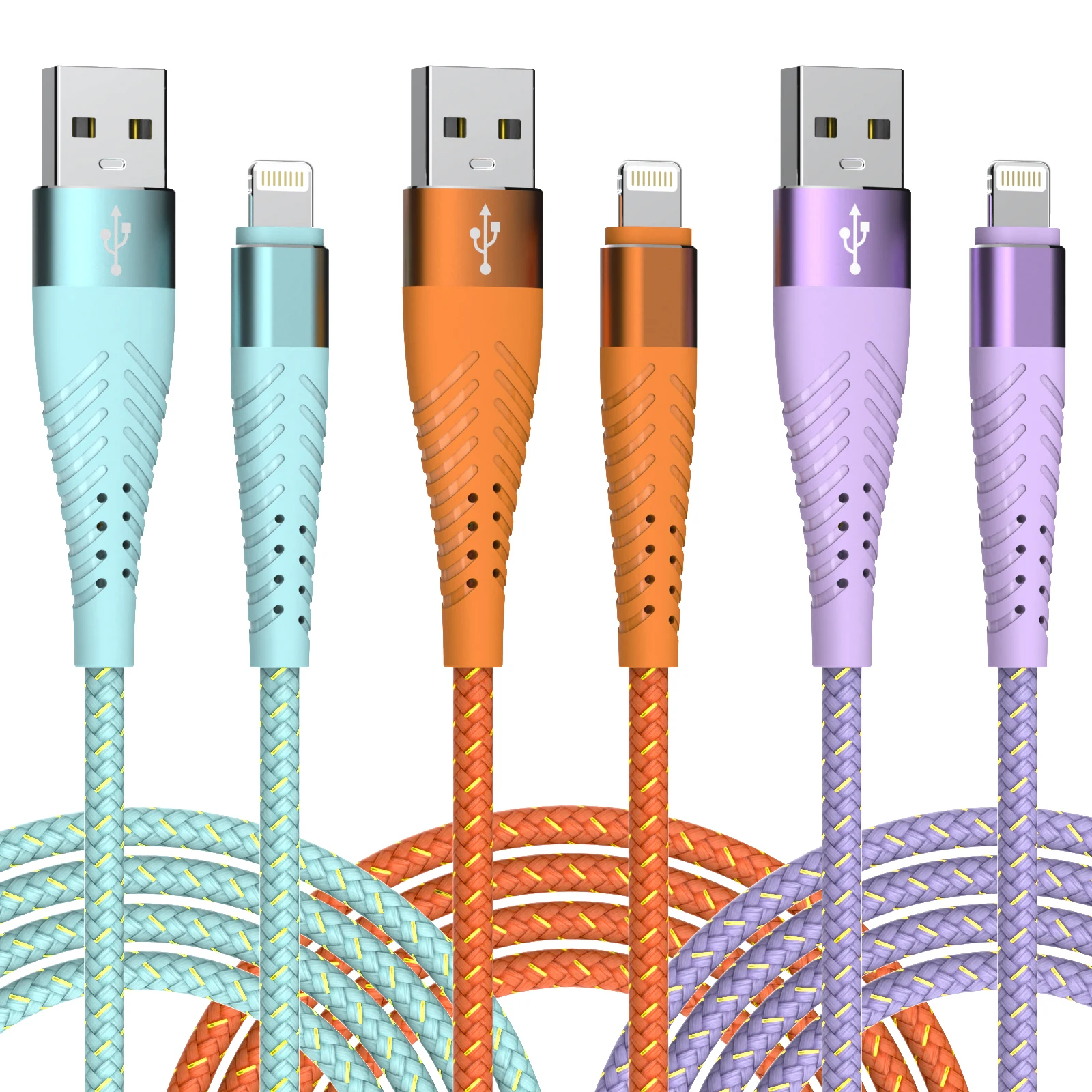 Long iPhone Charger Cord 6ft 3Pack Apple MFi Certified Lightning Cable  Nylon Braided Fast Charging Cord Compatible with iPhone