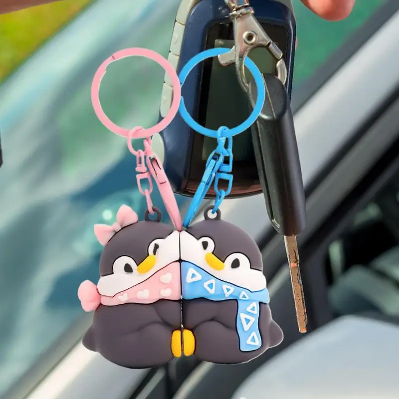 Pinguin Schlüsselanhänger magnetische Paare Pinguin Anhänger für Tasche Cartoon Pinguin Liebhaber Schlüsselanhänger Schmuck für Taschen Rucksäcke Einkaufstasche