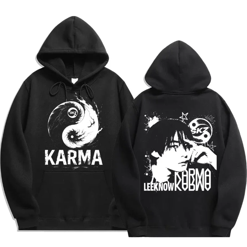 

Мужская толстовка с принтом KPOP's Fourth Album KARMA FELIX HAN BANGCHAN CHANGBIN HYUNJIN LEE, модная толстовка