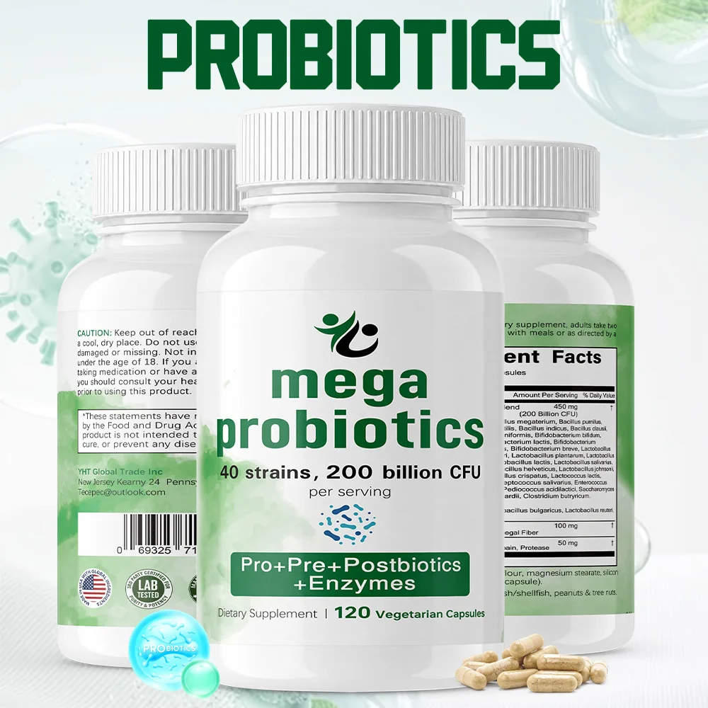 

Probiotics 200 Billion CFU - Mega Probiotics for Men & Women - Gut, Immune & Digestive Health,120 Veggie Capsules
