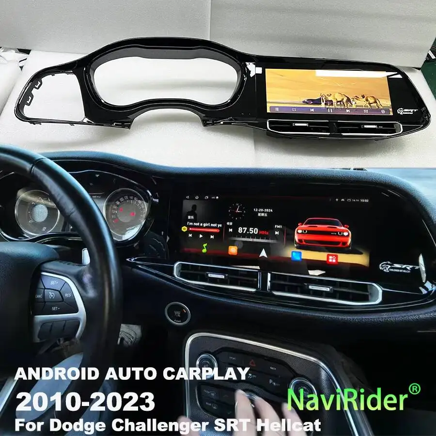 

12.3-дюймовый сенсорный экран для Dodge Challenger SRT Hellcat 2010-2023, Android-автомагнитола с CarPlay, мультимедийный видеоплеер, GPS-навигация