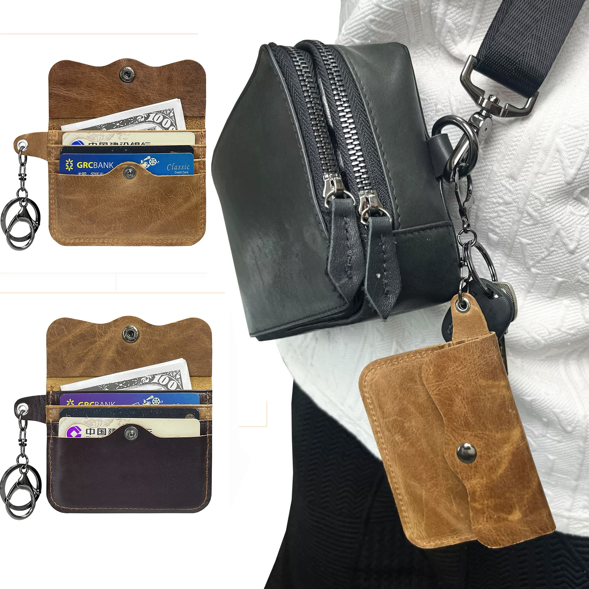 

Брелок из натуральной кожи, держатель для карт, ультратонкий кошелек, сумка «сделай сам», аксессуары для мужчин, мужчин, женщин, молодежная новинка, сумка для денег, кошелек для ключей
