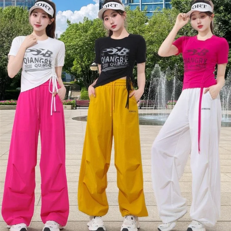 ensemble-de-vetements-de-danse-pour-femme-t-shirt-a-manches-courtes-avec-cordon-de-serrage-pantalon-de-danse-carree-style-militaire-tenue-de-danse-jazz-coupe-ample-en-coton