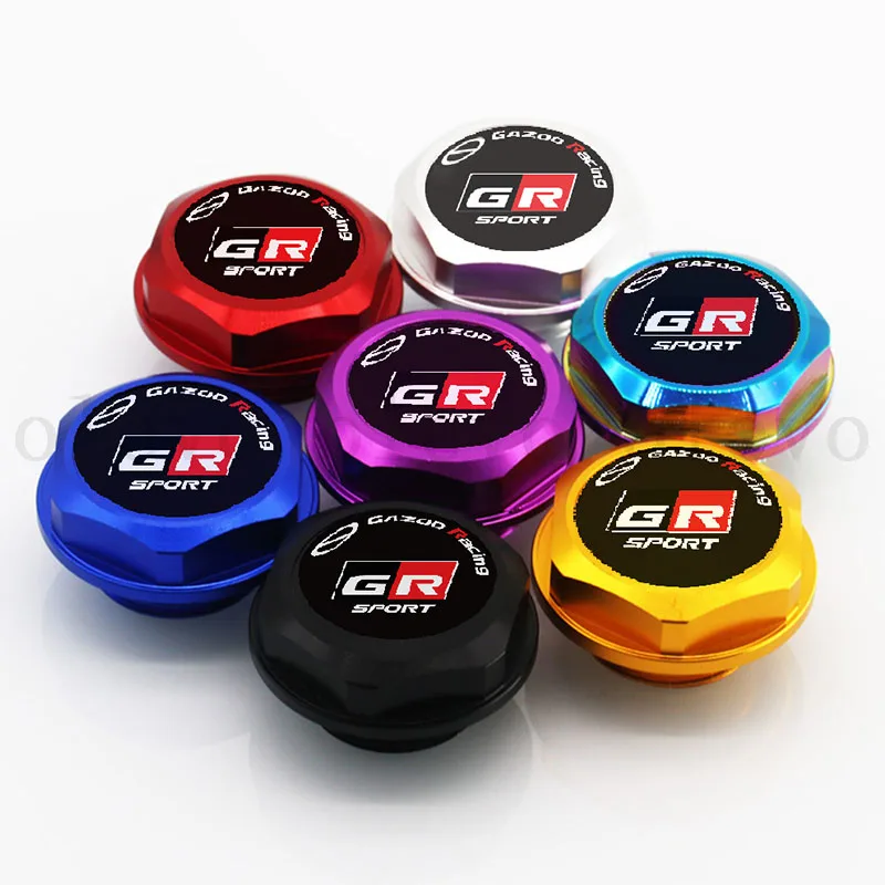 1pcs Aluminium Car Engine Oil Cap for Toyota GR SPORT TRD Emblem Oil Tank Cap Oil Filler Caps Auto Racing Modified Covers