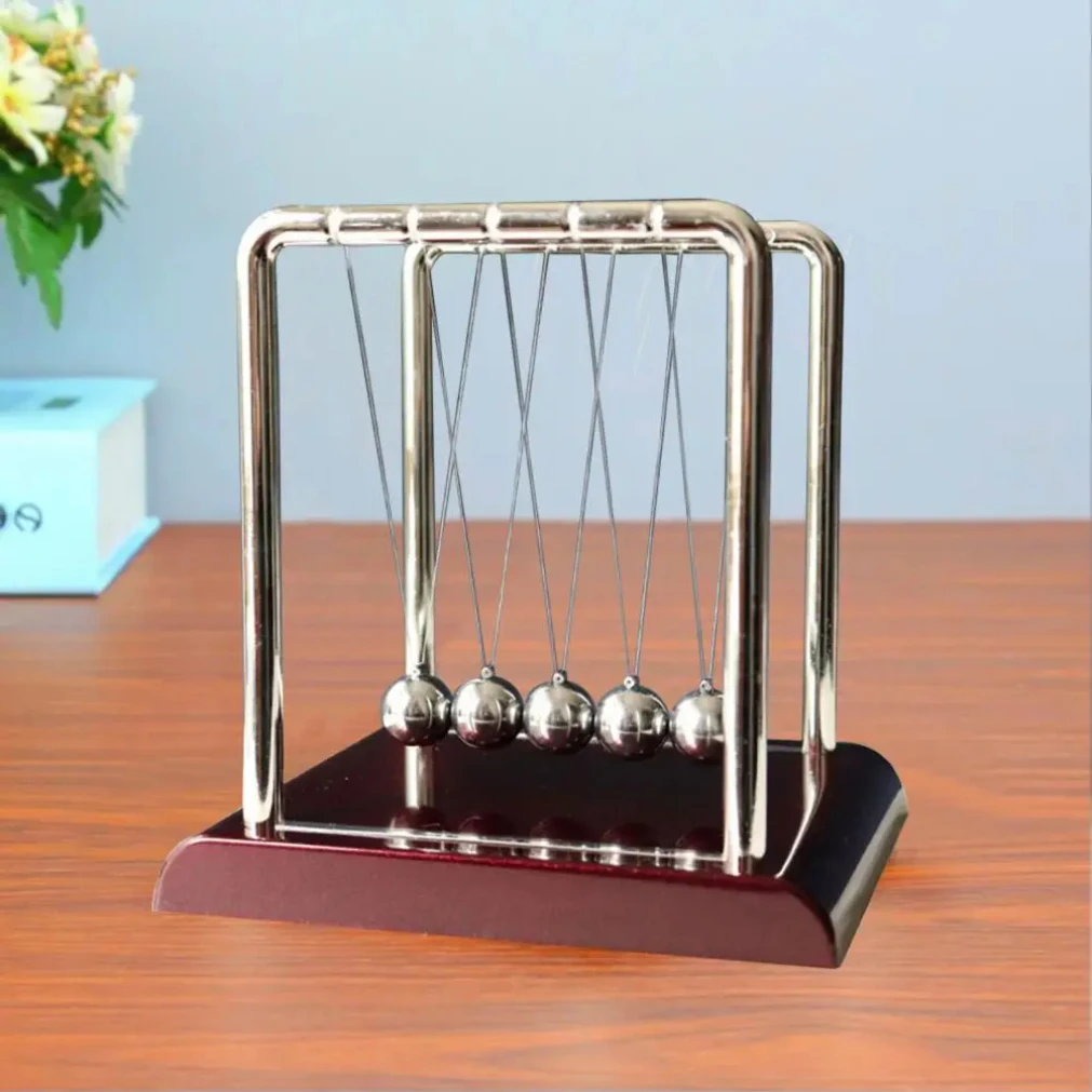 Decoração para casa berço de newton pêndulo de metal brinquedo de física educacional energia cinética escritório alívio do estresse ornamento2025novo