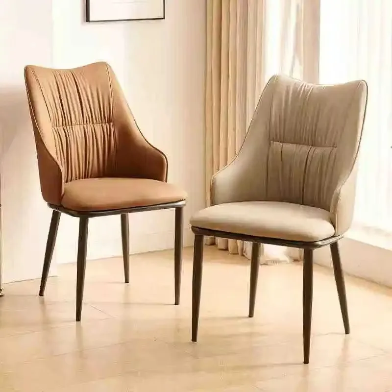 Nordic Luxury Modern Design Leather Dining Chairs with Soft Cushion in Soft Cloth for Restaurants and Living Rooms