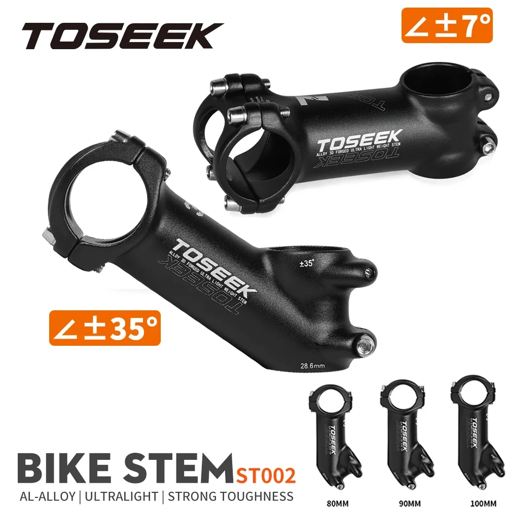 

TOSEEK Ultralight Bicycle Handlebar Stem 7 Degree 35 Degree MTB Stem 35mm 45mm Power MTB 31.8mm Aluminum Spare Parts for Bicycle