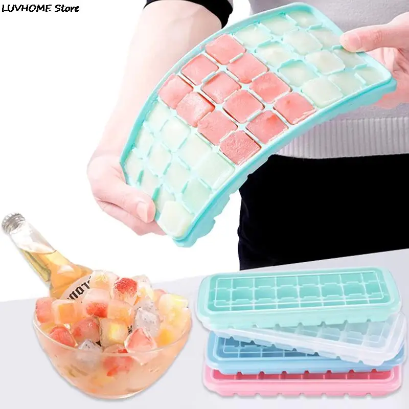 24/36 Grids Ice Tray Silicone Ice Honeycomb Ice Cubes Ice Cream Box With Lid Ice Maker Ice Cube Mold Silicone Molds