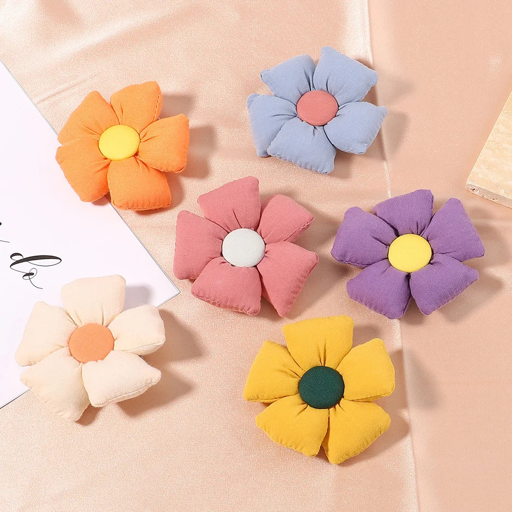 

6Pcs Sunflower Hair Clip Girls Soft Fabric Flower Accessories Charming Birthday Party Daily Use Hairpin Sunflower Hair Clip
