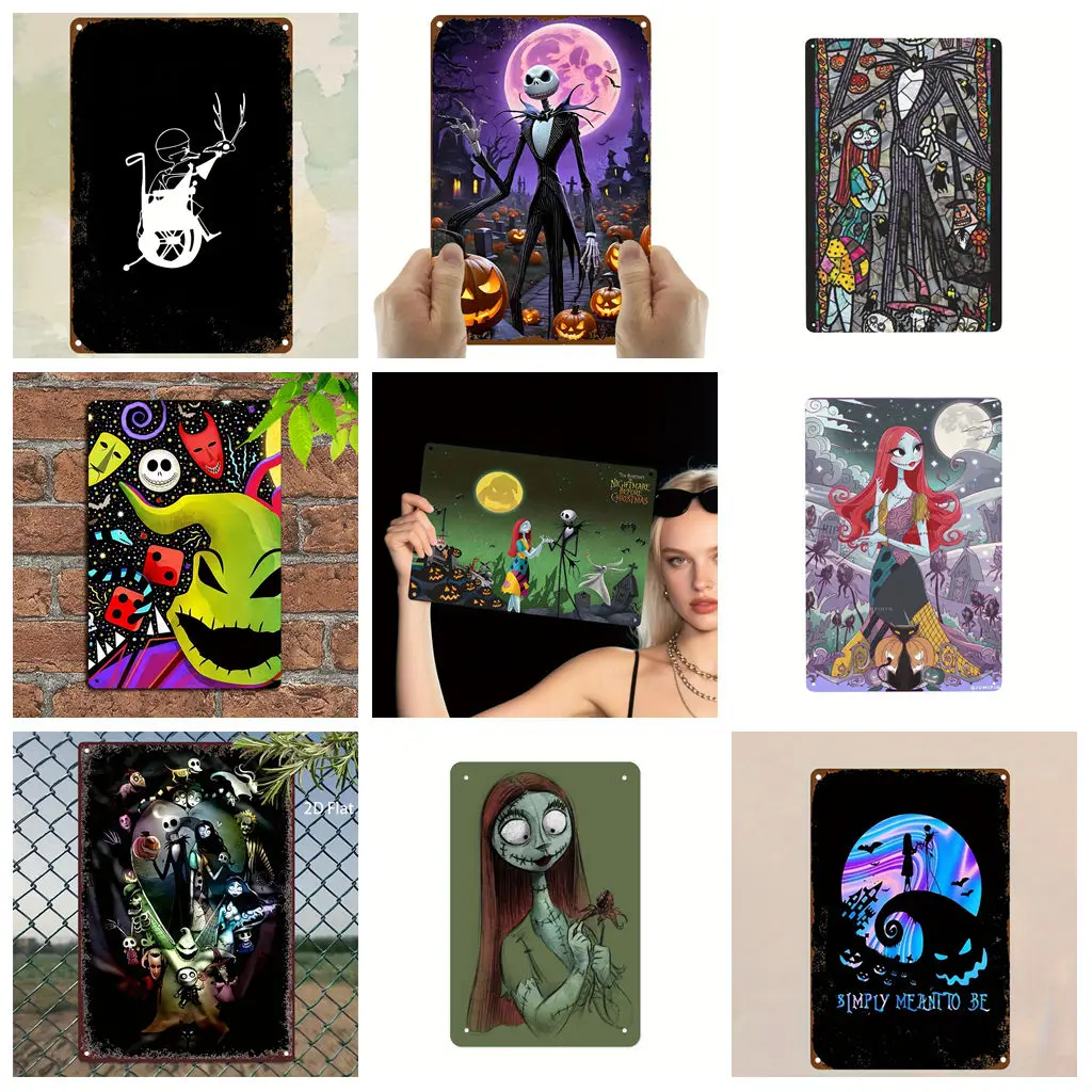 

Miniso The Nightmare Before Christmas Fun Decor Metal Signs Tin Signs Captain Poster Decor for Bar Pub Club Wall Decoration