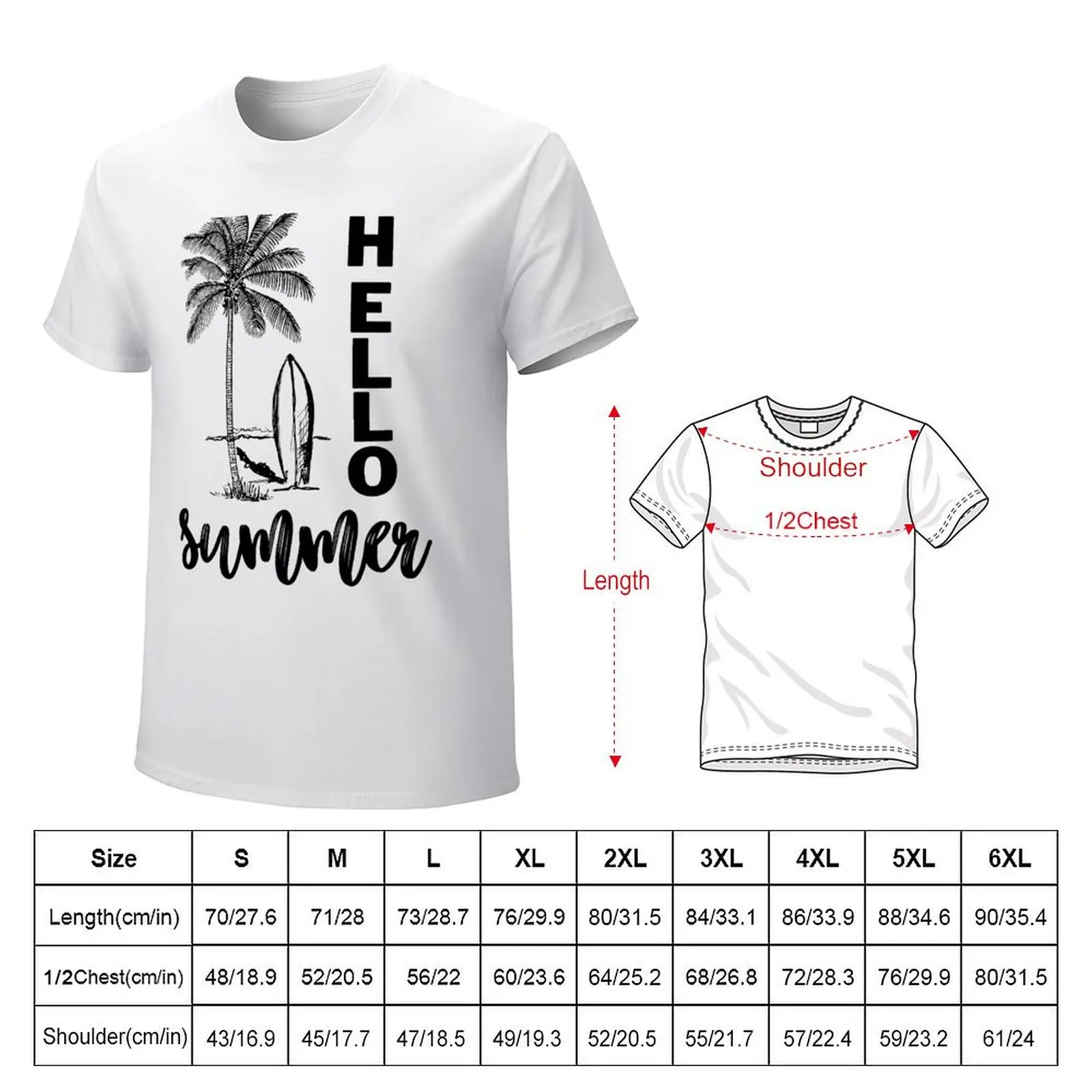 Beach, Palm, Surf, Summer T-shirt heavyweights vintage clothes Short sleeve tee plain mens cotton t shirts