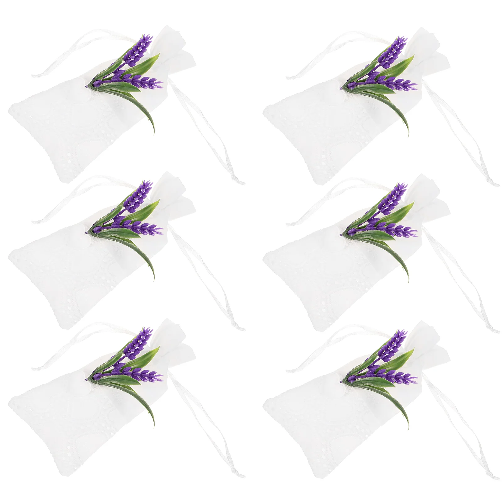 6 Pcs Lavender Dried Flower Deodorizing Cotton Bag Sachet Bags Empty Fabric Drawstring