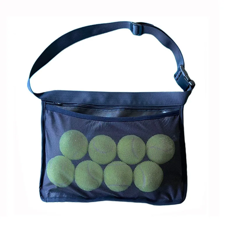 Tennis Ball Band Holder Mesh Bag Inner Zipper Pocket Adjustable Tennic Wasit Pouch for Training Match Outdoor