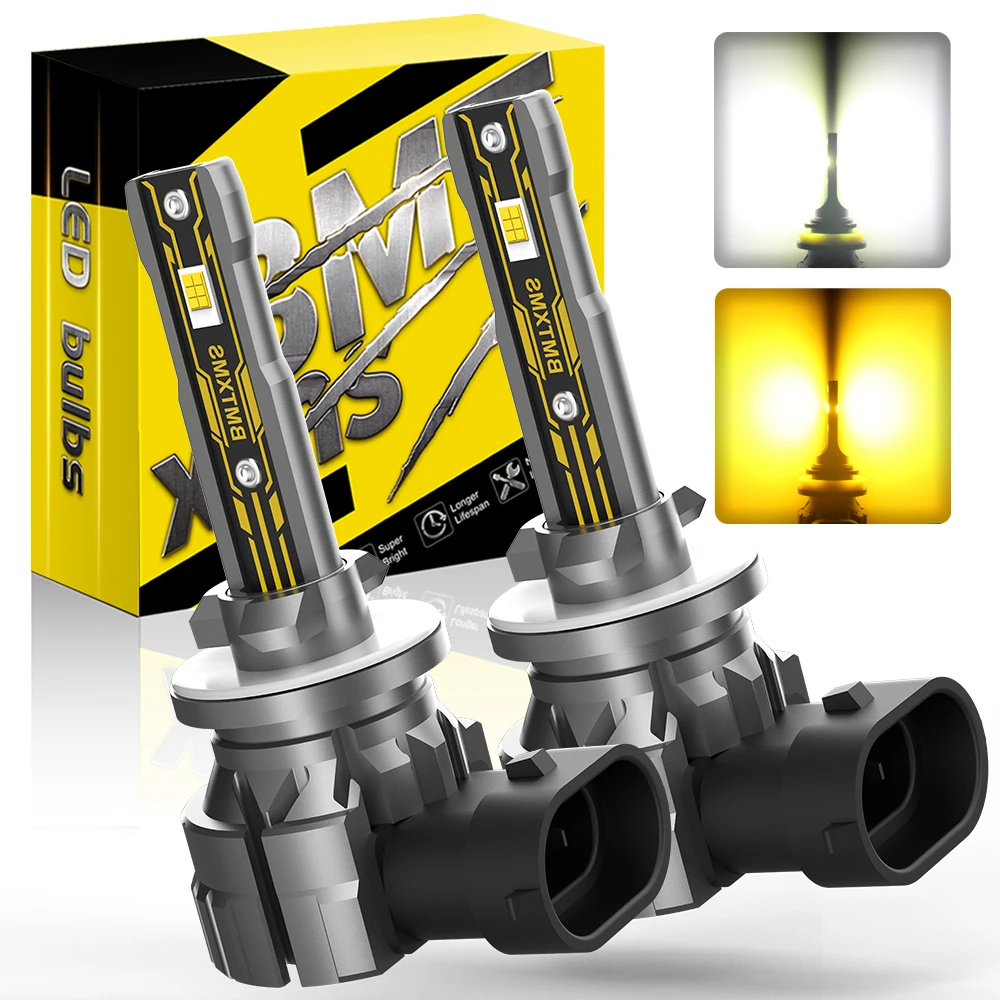 BMTxms 2PCS H27 881 880 H27W H27W2 H27W1 LED Fog Lights DRL No Fan For Hyundai Accent Santa Fe Tucson ix35 i10 i20 i30 Ssangyong