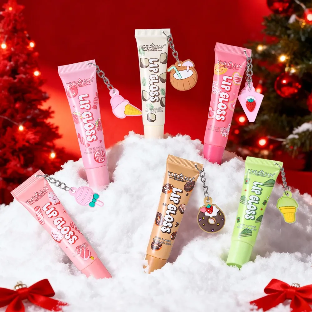 6 couleurs brillant à lèvres cristal Transparent gelée rouge à lèvres lubrifiant ligne des lèvres gelée sac couleur des lèvres verre lèvre cadeau de noël