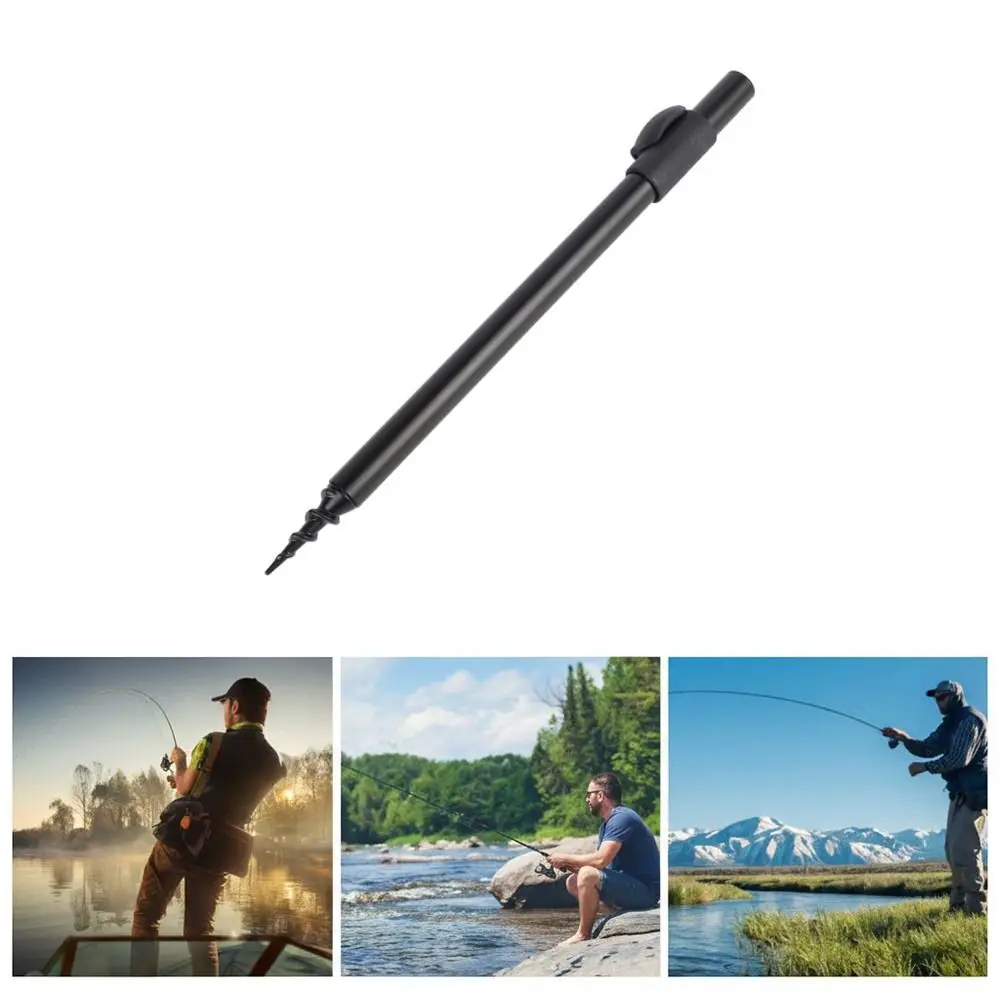 

2PCS Portable Aluminum Alloy Fishing Bank Stick Adjustable 30-50cm Fishing Rod Rest Black Fishing Rod Holder Bite Alarm