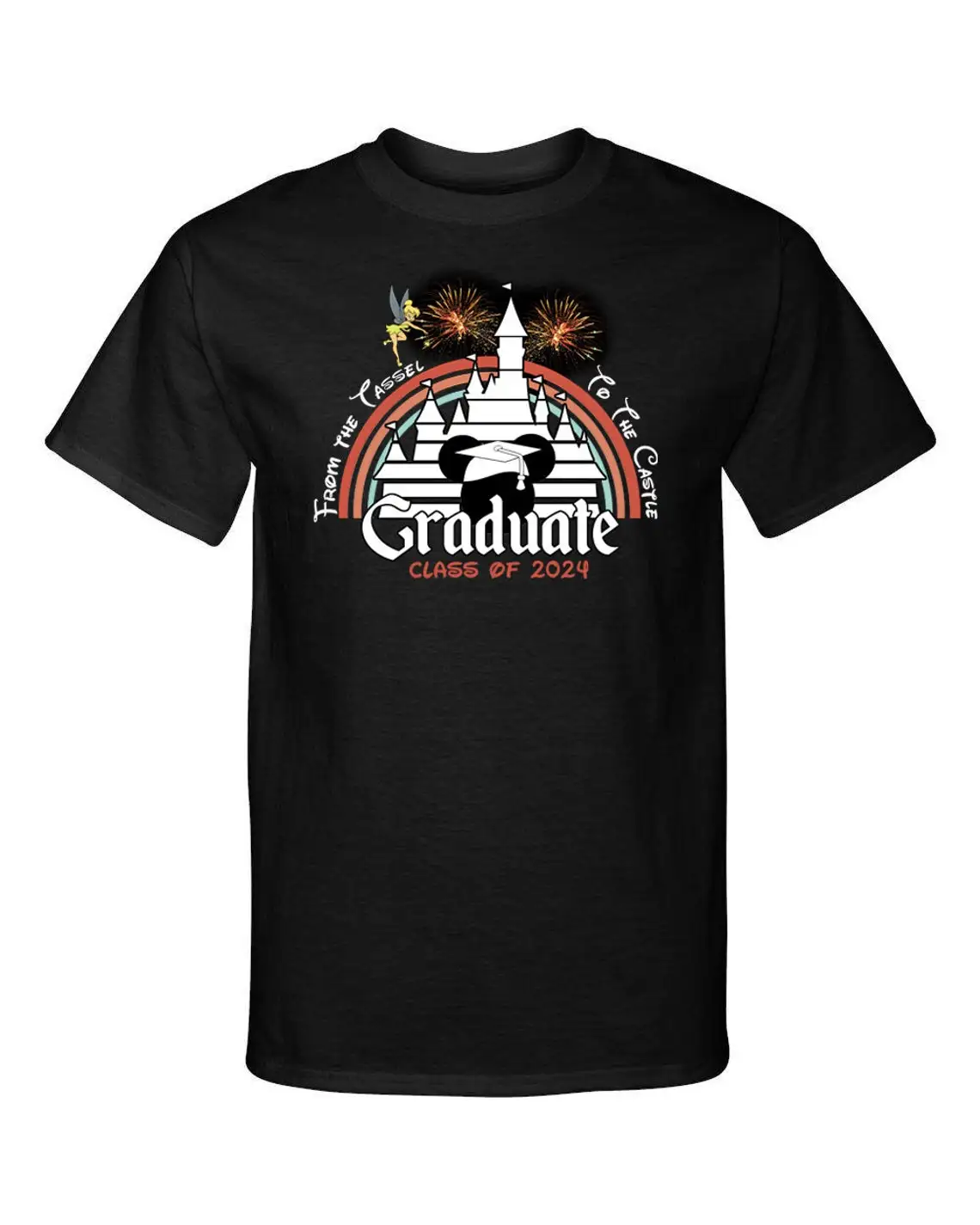 Class of 2024 From The Tassel to Castle Graduation Graduate Graphic Tee Shirt