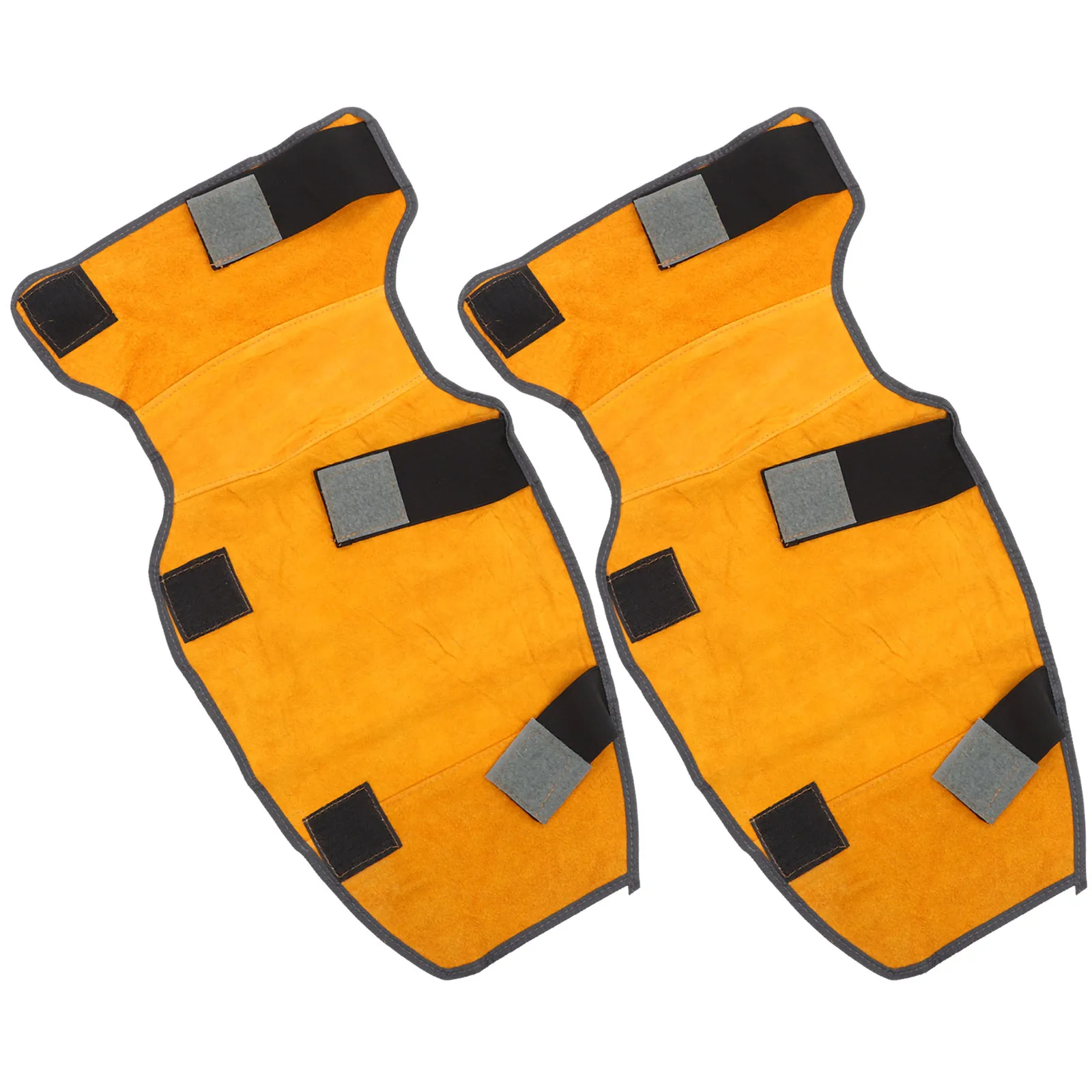1Pair Welding Knee Cover Cowhide Thickened Leg Guards Anti-Scald Flame Retardant Heat Insulating Protective Gear for Automotive