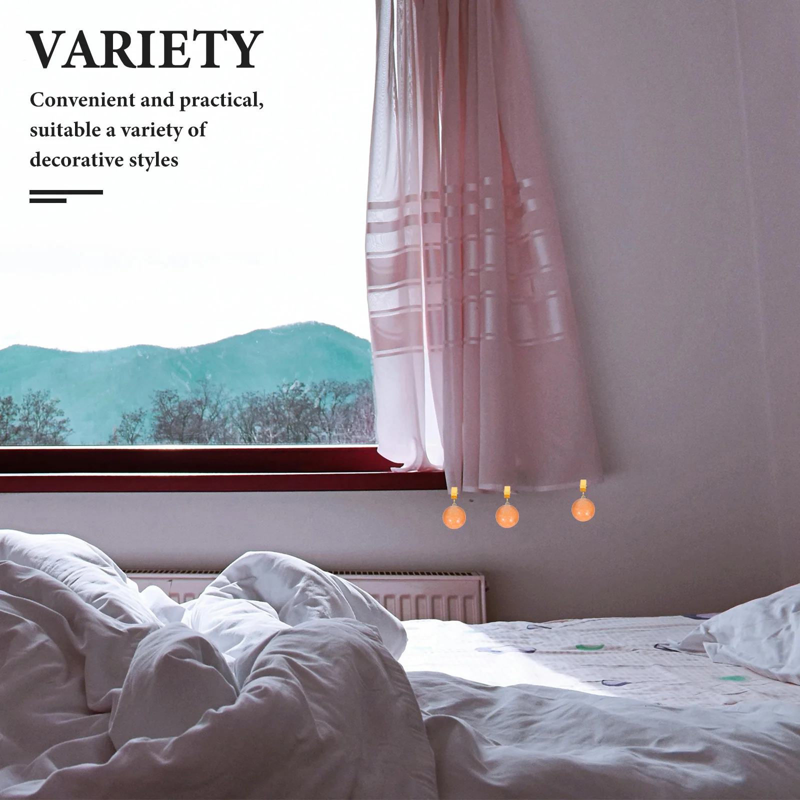 

4Pcs Curtain Pendants Heavy Duty Metal Clips Tablecloth Weights for Outdoor Tables Windproof Holder Decorative Hanging Weights