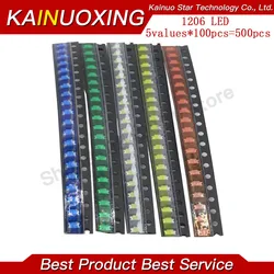 5 colors x20pcs =100pcs SMD 1206 led kit Red/Green/Blue/Yellow/White LED Light Diode ! KIT