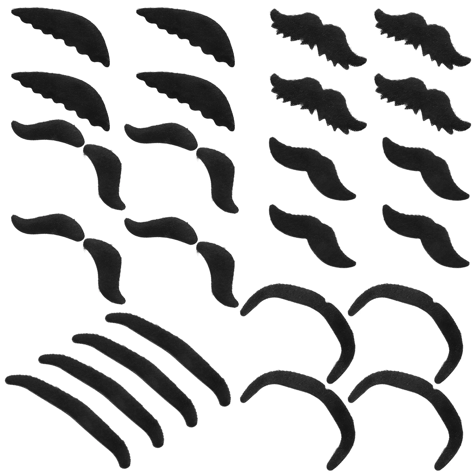 

24pcs Self Adhesive Fake Mustache Set Novelty Costume Beards Realistic Appearance Stickers Festival Party Accessories