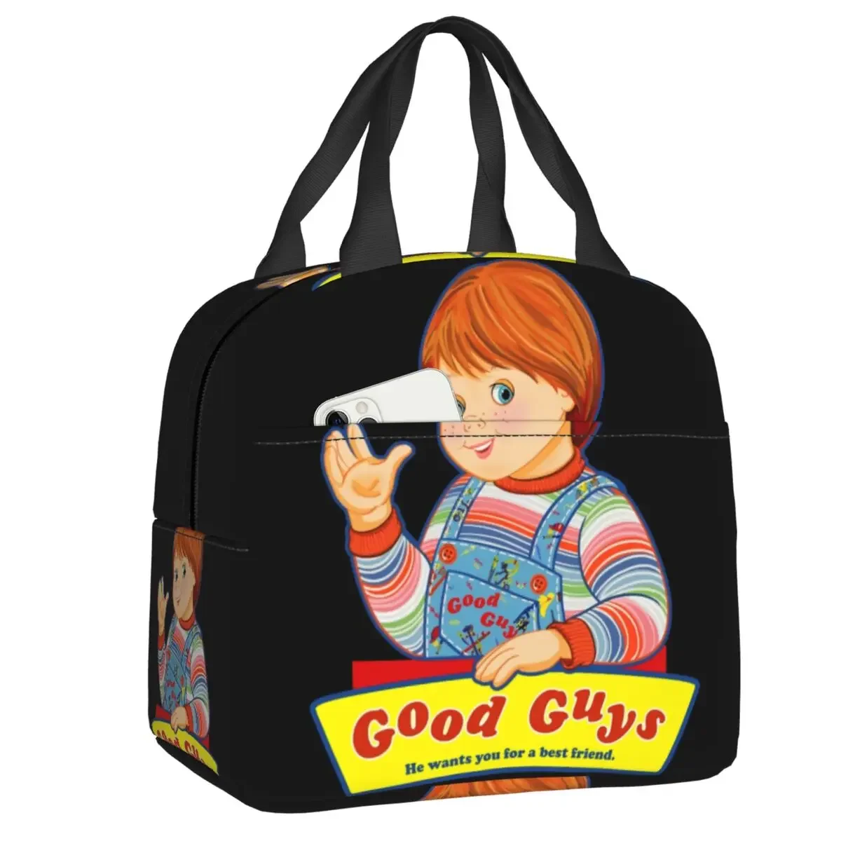 Chucky\'s Gym Good Guys Insulated Lunch Bag for Women Waterproof Chucky Doll Cooler Thermal Lunch Box Beach Camping Travel