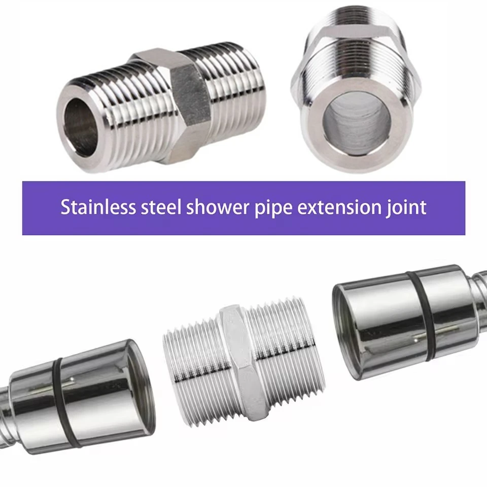 Stainless Steel Shower Hose Extend Shower Connector For Extra Long Hose Shower Extender Universal 1/2