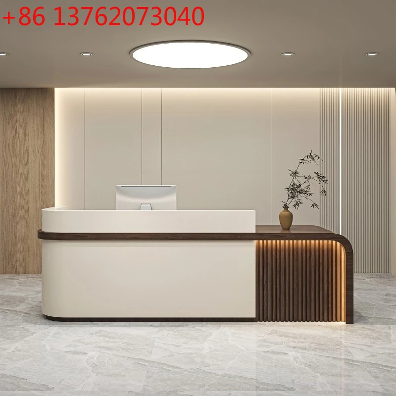 

Стойка ресепшн в скандинавском кремовом стиле для салона красоты, современный дизайнерский высококачественный стойка-ресепшн для предприятий, мебель для отелей и офисов FYRD