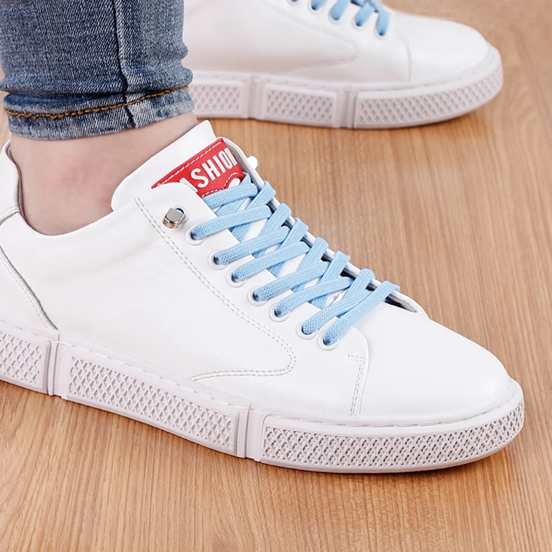 1 Paar Elastische Schnürsenkel für Sneakers, Schnürsenkel ohne Binden, Flache Schnürsenkel mit Metallverschluss, Bequeme Schuhbänder, Gummiband-Zubehör