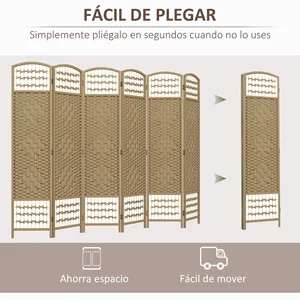 Homcom Folding Environ Divider 240x170 cm Natural Homcom 8 Mejor divisor de cama de ventas - №7