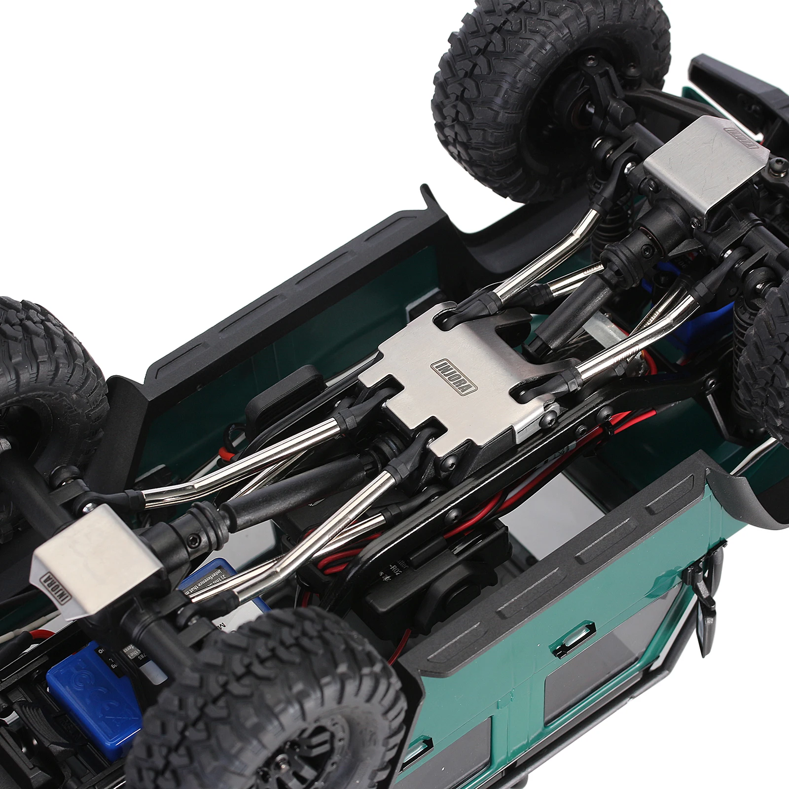 INJORA-Armadura De Chassis De Aço Inoxidável, Skid Plate, Protetor De Eixo Para 1:18 RC Crawler, TRX4M, Upgrade (4M-14)