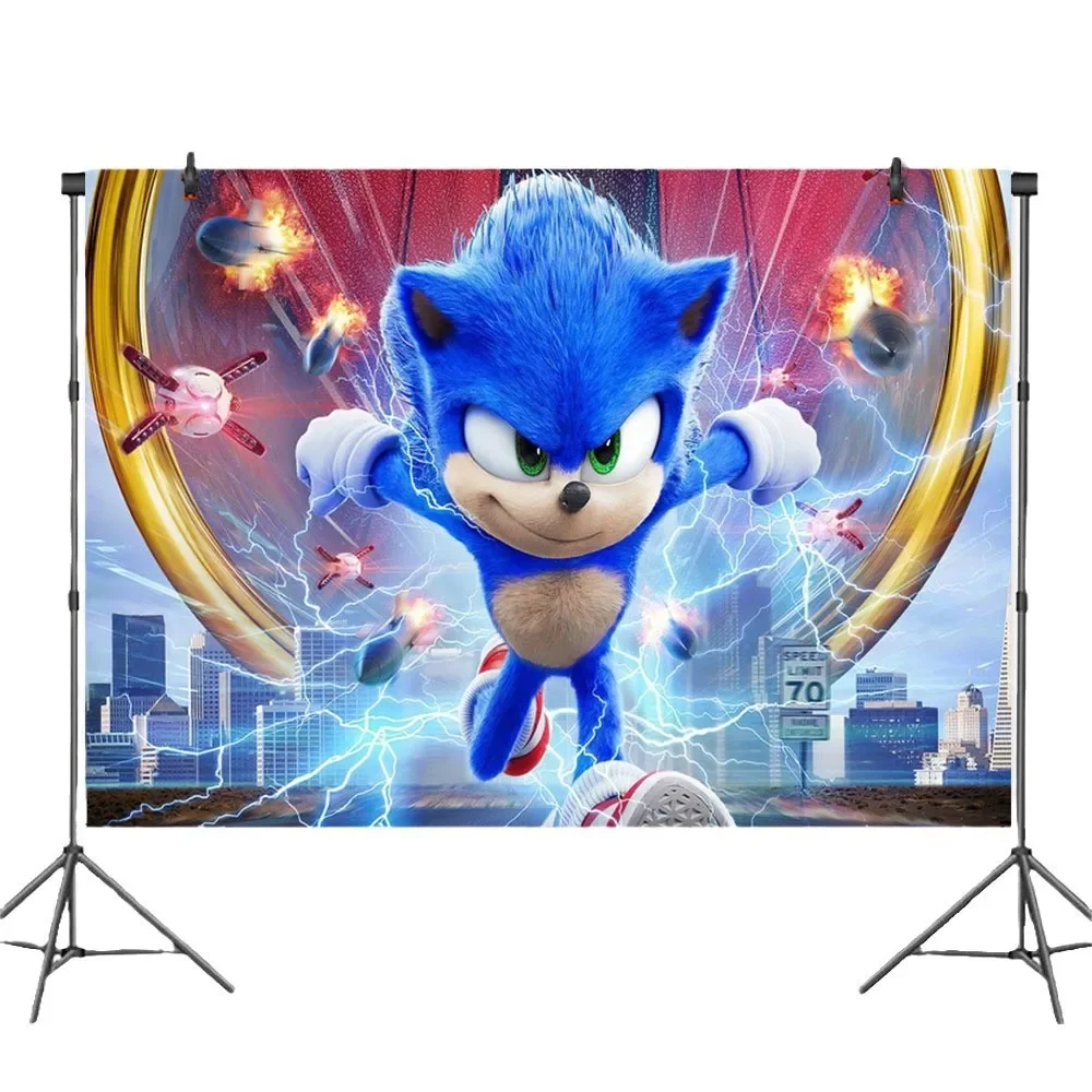 ใหม่Sonicวันเกิดตกแต่งHedgehog Action Figure Partyกระดาษแผ่นมีดส้อมกระดาษผ้าเช็ดตัวถ้วยผ้าปูโต๊ะของเล่นเด็กของขวัญ