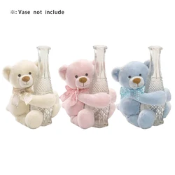Stuffed Soft Toy Baby Teddy Bear Vase Huger Pink / Blue / Ivory, 10