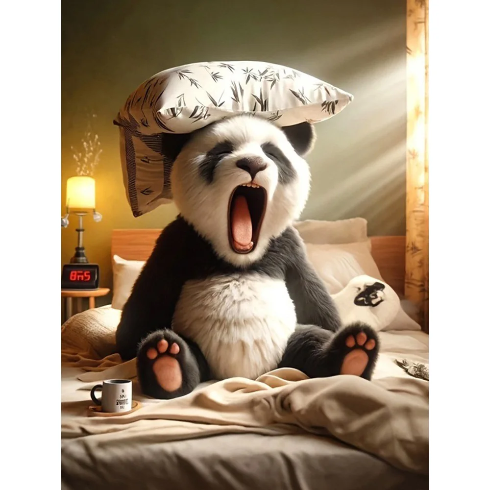 EverShine Diamant Stickerei Panda Mosaik Kissen DIY 5D Vollbohrer Diamant Kunst Malerei Kit Cartoon Tier Home Freizeit Geschenk
