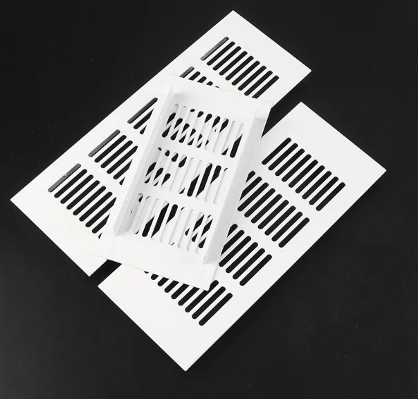 1Pcs White Epoxy Lacquer Aluminum Alloy Rectangle Air Vent Grille For Furniture Closet Kitchen Bath Cabinet