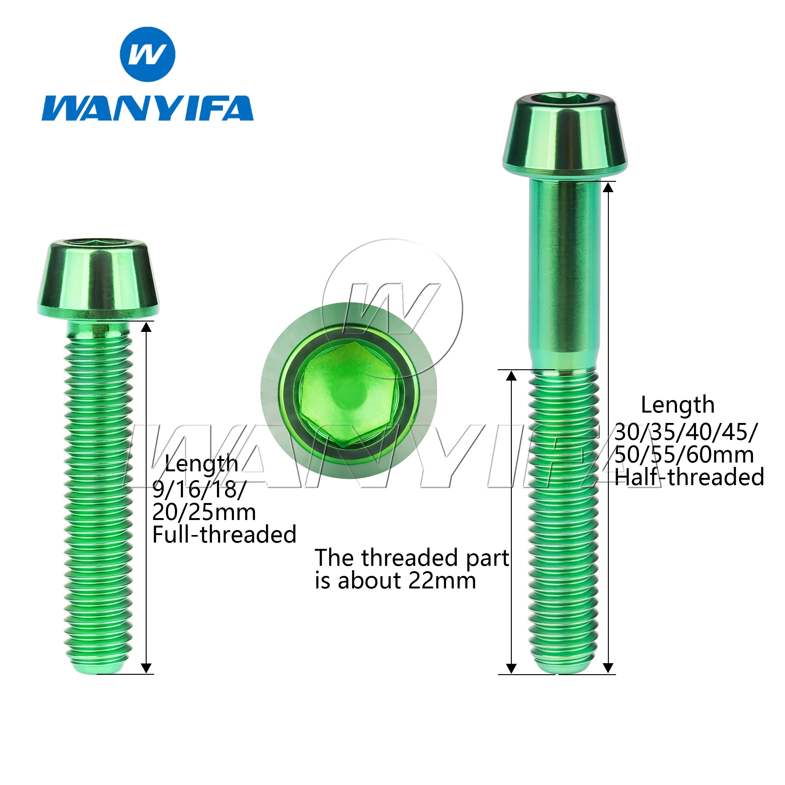 Wanyifa Titanschraube M5 x 9 16 18 20 25 30 35 40 45 50 55 60 mm Inbusschlüssel Kegelkopfschraube Schraube für Fahrradvorbau Sattelstütze