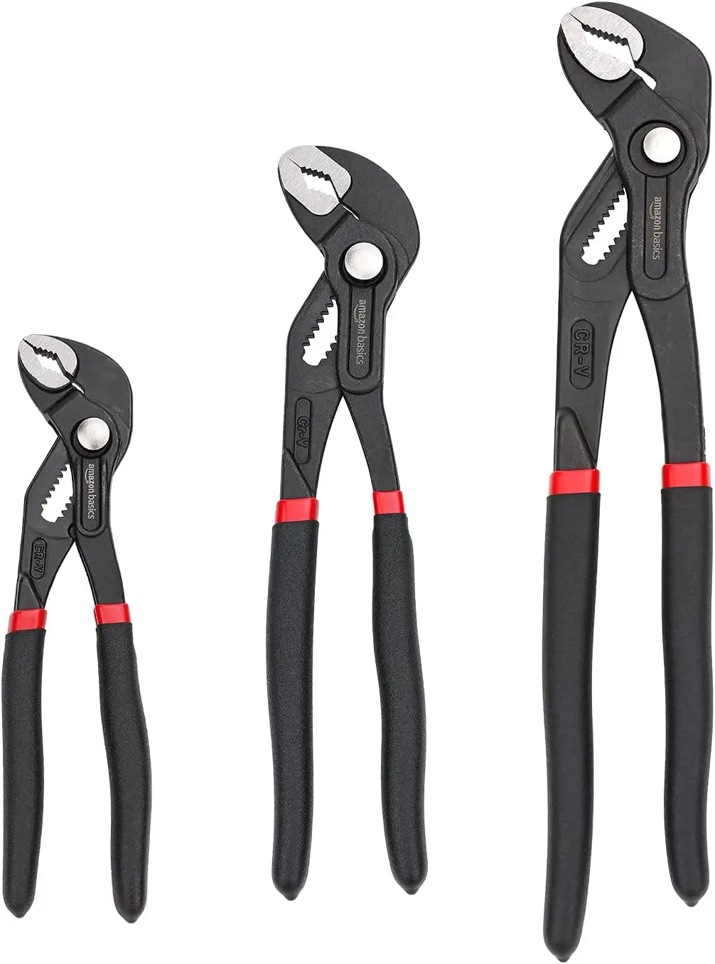 

3-Piece Quick Release Joint Pliers Set, 7-12 in, Chrome Vanadium Steel, Black